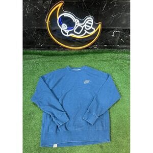 Nike Blue Zero Carbon Crewneck Sweatshirt Blue Fleece Pullover DM5630-404 Mens L